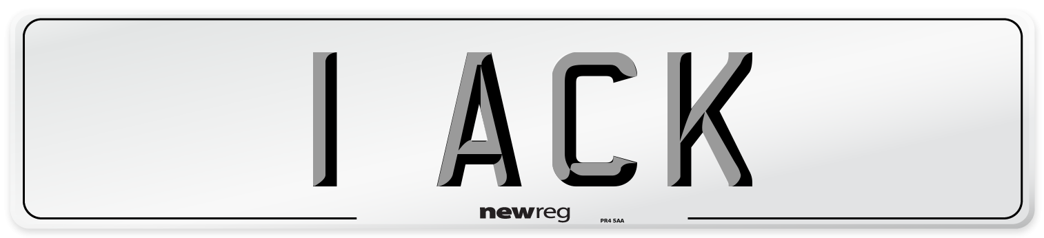 1 ACK Number Plate from New Reg